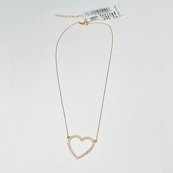 Saks Fifth Avenue Sterling Silver Open Heart Pendant Necklace - Picture 1 of 13